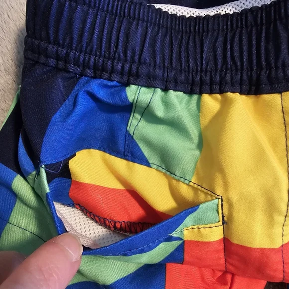 Appaman Swim Trunks Geometric Blue Green Red Yellow Black Toddler Boy's Size 3T